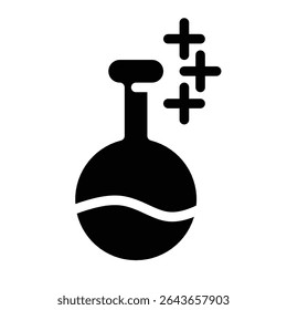 icon of a potion bottle with three plus signs floating above it, symbolizing health, healing