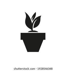 Icon Of A Potted Plant. Simple Vector Illustration On A White Background.