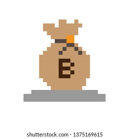 icon of pouches with dollars marketing banking advertising