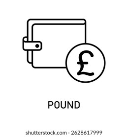 Icon a pound, isolated against a clean background.