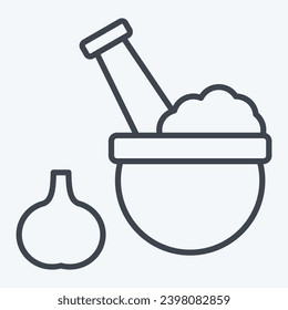 Icon Pound Mortar. related to Cooking symbol. line style. simple design editable. simple illustration