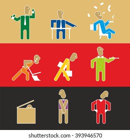 Icon: poverty, work, wealth. Simple vector.