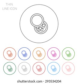 Icon of powder balls in open case with cover