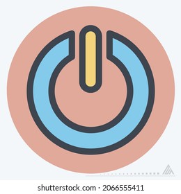 Icon Power - Color Mate Style - Simple illustration, Editable stroke, Design template vector, Good for prints, posters, advertisements, announcements, info graphics, etc.