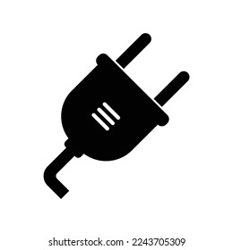 Symbol eines Netzzugangs für die Stromversorgung elektronischer Geräte im schwarzen, soliden Stil