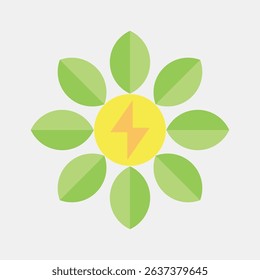 Icon power of nature. Renewable energy elements. Icon in flat style.