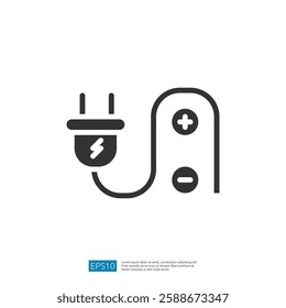 Icon Of Power Plug Connected To Electrical Outlet Displaying Energy Connection And Usage For Home Appliances