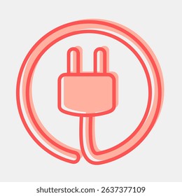 Icon power plug. Renewable energy elements. Icon in two tone style.