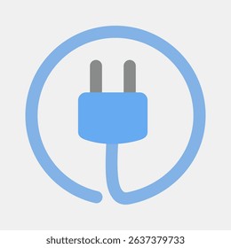 Icon power plug. Renewable energy elements. Icon in flat style.