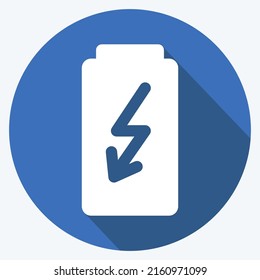 Icon Power saving. suitable for Mobile Apps symbol. long shadow style. simple design editable. design template vector. simple symbol illustration