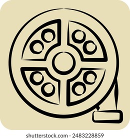 Icono Bomba de dirección asistida. relacionado con el símbolo de mantenimiento del coche. estilo dibujado a mano. ilustración simple