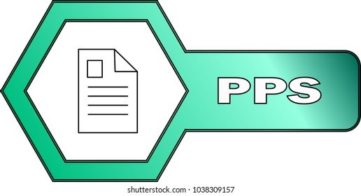 An icon for PPS files having an hexagonal shape - vector