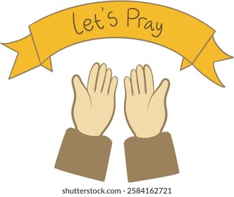 icon pray doa after shalat for ramadhan theme vector illustration