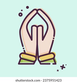 Icon Pray. related to India symbol. MBE style. simple design editable. simple illustration