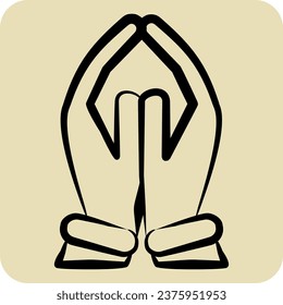 Icon Pray. related to India symbol. hand drawn style. simple design editable. simple illustration