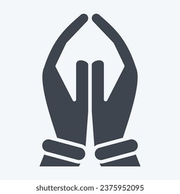 Icon Pray. related to India symbol. glyph style. simple design editable. simple illustration