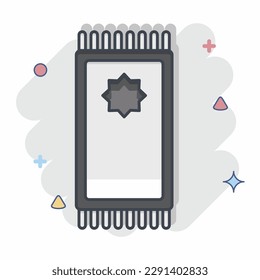 Icon Prayer Mat. related to Eid Al Adha symbol. Comic Style. simple design editable. simple illustration
