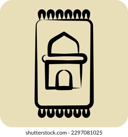 Icon Gebet Mat. in Zusammenhang mit Eid Al Fitr Symbol. Glyph-Stil. islamisch. Ramadhan. einfache Abbildung
