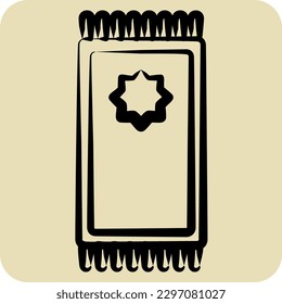 Icon Prayer Mat. related to Eid Al Adha symbol. glyph style. simple design editable. simple illustration