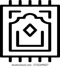 The icon of the prayer rug element as a symbol of a base for worship for Muslims who are carrying out religious rituals.