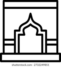 Die Ikone des Gebetsteppichelements als Symbol der Moschee als Basis für die Anbetung von Muslimen, die religiöse Rituale durchführen.