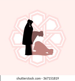 icon of praying muslim woman