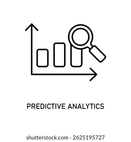 Icon a predictive analytics, isolated against a clean background.