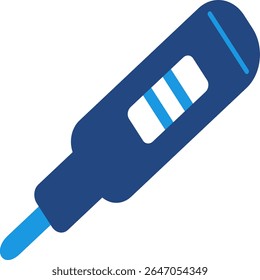El ícono de un kit de prueba de embarazo o kit de prueba de diagnóstico, dos líneas azules claras en una línea blanca, es universalmente reconocido como un indicador positivo en la mayoría de las pruebas de embarazo.