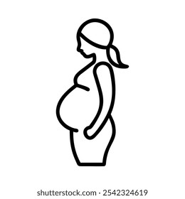 Icon of a pregnant woman representing motherhood, maternity, and family.