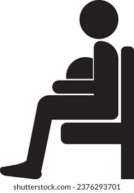 Icon of a pregnant woman sitting on a seat, a pregnant woman on a transparent background, an isolated pregnant woman on a white background