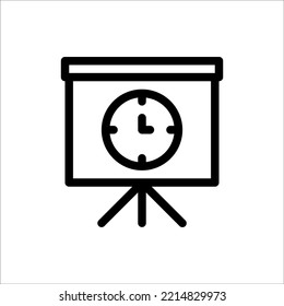 Symbolpräsentation, Linie, Umriss, Illustration des flachen Symbols Vektorgrafik isoliert. Geeignet für Webdesign, Logo, App. 
