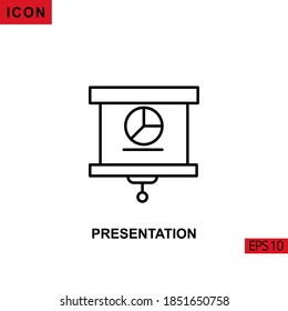 Icon presentation. Outline, line or linear vector icon symbol sign collection for mobile concept and web apps design.