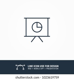 icon presentation pie chart diagram