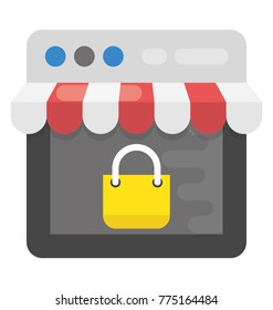 Icon presenting online shopping security concept