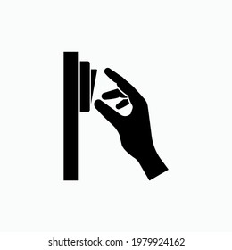 Icon to Press Button. Operating Guidance Symbol - Vector