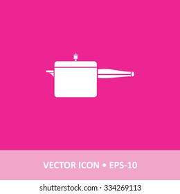 Icon of Pressure Cooker on Magenta Color Background. Eps-10.