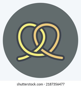 Icon Pretzel. suitable for Bakery symbol. color mate style. simple design editable. design template vector. simple illustration