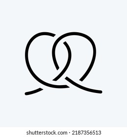 Icon Pretzel. suitable for Bakery symbol. glyph style. simple design editable. design template vector. simple illustration