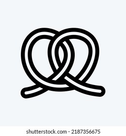 Icon Pretzel. suitable for Bakery symbol. line style. simple design editable. design template vector. simple illustration