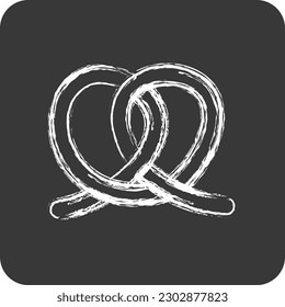 Icon Pretzel. suitable for Bakery symbol. chalk Style. simple design editable. design template vector