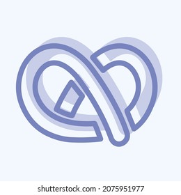 Icon Pretzel - Two Tone Style - Simple illustration, Editable stroke, Design template vector, Good for prints, posters, advertisements, announcements, info graphics, etc.