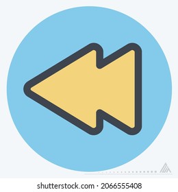 Icon Previous - Color Mate Style - Simple illustration, Editable stroke, Design template vector, Good for prints, posters, advertisements, announcements, info graphics, etc.