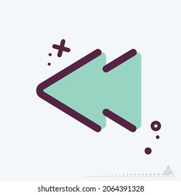 Icon Previous - MBE Syle - Simple illustration, Editable stroke, Design template vector, Good for prints, posters, advertisements, announcements, info graphics, etc.