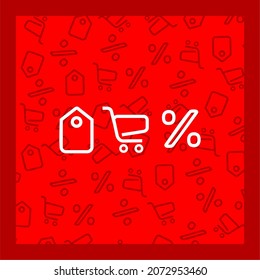 Icon Price Tag, Cart Shop, Percent, Black Friday Icon Background Texture