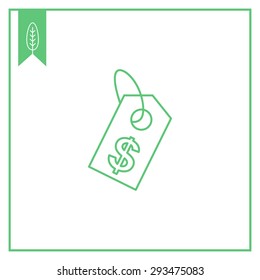 Icon of price tag with dollar sign