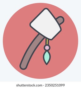 Icon Primitive Axe. related to American Indigenous symbol. color mate style. simple design editable. simple illustration