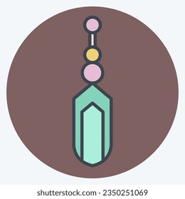 Icon Primitive Feather. related to American Indigenous symbol. color mate style. simple design editable. simple illustration
