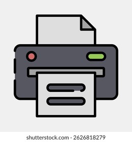 Impressora de ícone. Elementos de componentes do computador. Ícone no estilo de linha preenchida.