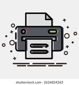 Impressora de ícone. Elementos de componentes do computador. Ícone no estilo MBE.