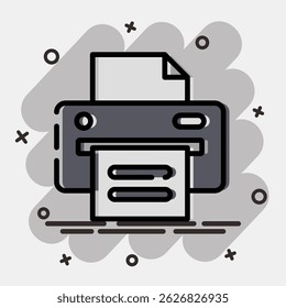 Impressora de ícone. Elementos de componentes do computador. Ícone em estilo cômico.